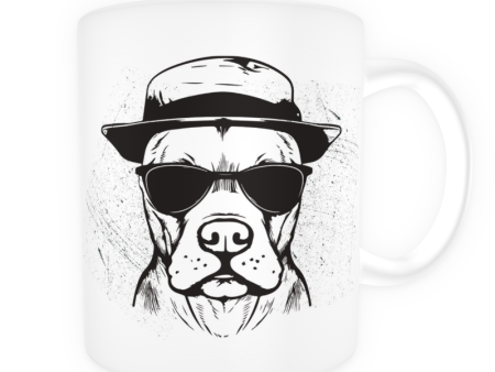 Tasse en céramique-Thème animaux-Chien Chapeau Lunette Supply