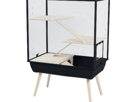 Cage Nevo Royal pour petits animaux, acrylique, base noire, 78 x 48 x 80 cm For Discount