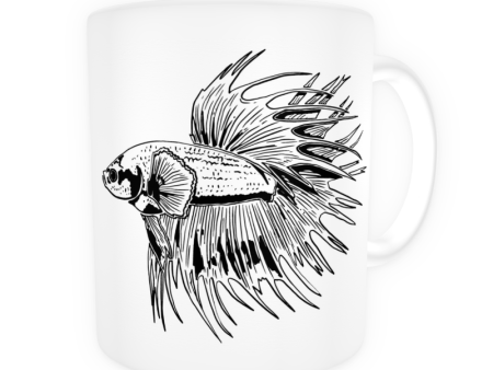 Tasse en céramique-Thème animaux-Betta Crown Tail Cheap