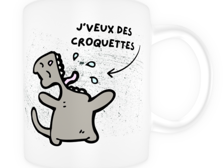 Tasse en céramique-Thème animaux- Je veux des croquettes Discount