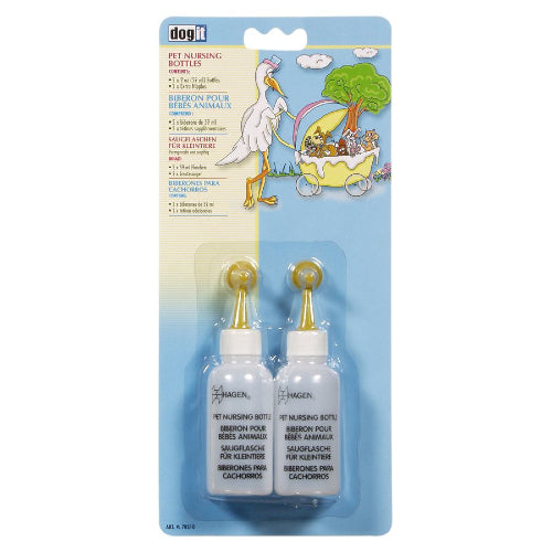 Biberons Dogit pour bébés animaux, 2 x 59 ml avec 2 tétines de rechange For Discount