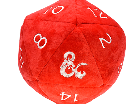 D20 Jumbo Plush Dice - D&D Red and White Online Sale