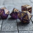 Dragon Shield Purple Gemstone Amethyst Dice (With Box) Hand Carved Polyhedral Dice Set Online Sale