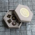 Dragon Shield Purple Gemstone Amethyst Dice (With Box) Hand Carved Polyhedral Dice Set Online Sale