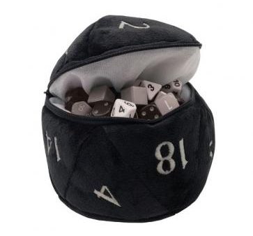 D20 Plush Dice Bag - Black Discount