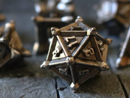 Caltrop Metal Dice Set Silver DND Tabletop Gaming Dice Cheap