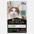 PRO PLAN Live Clear Sterilised Adult Cat Dry Food with Salmon 2.8kg Hot on Sale